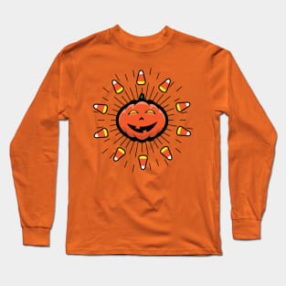 Jack O' Lantern Candy Corn Sun Long Sleeve T-Shirt